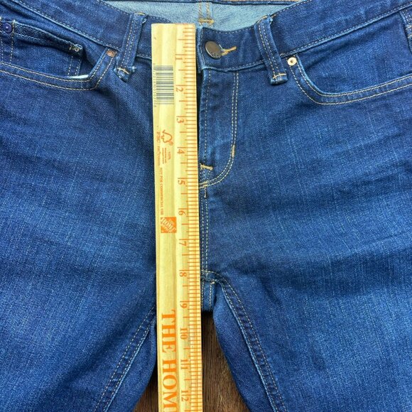 GAP 1969 Jeans Real Straight Stretch Dark Wash Thick Stitch Women’s Size 29p - Picture 8 of 11